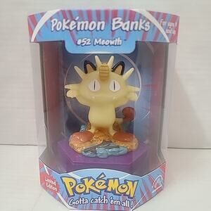 1999 Applause POKEMON BANKS #52 MEOWTH Limited Edition Bank New Sealed